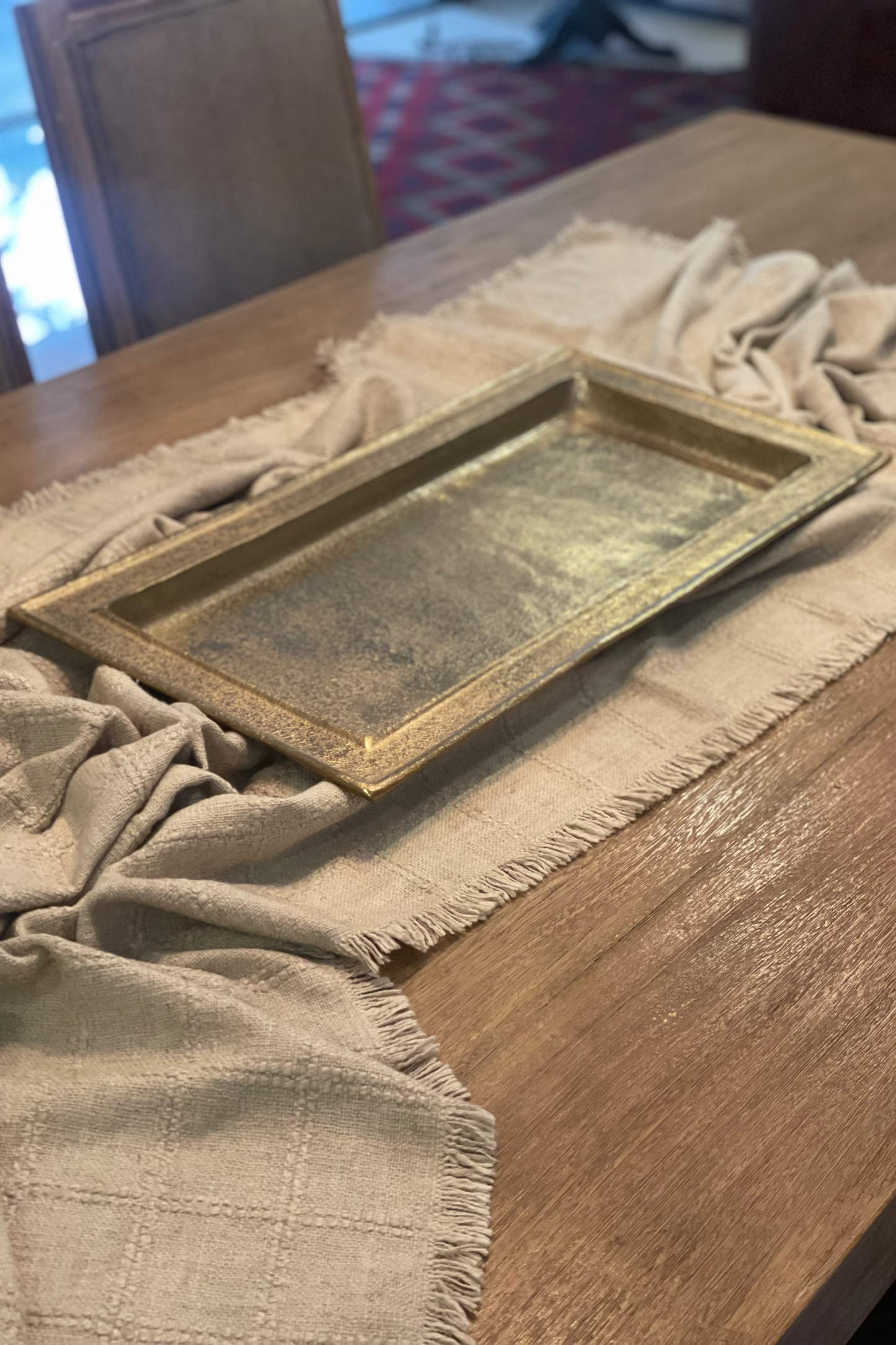 BANDEJA RECTANGULAR DORADA