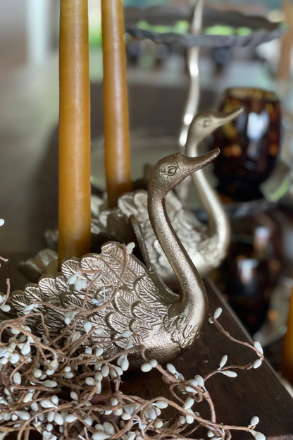 CISNE CANDELABRO DORADO