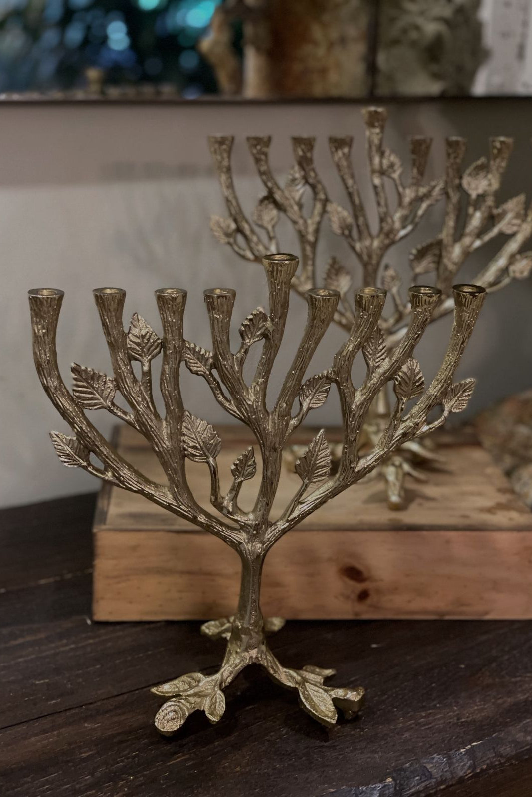 CANDELABRO ARBOL DORADO